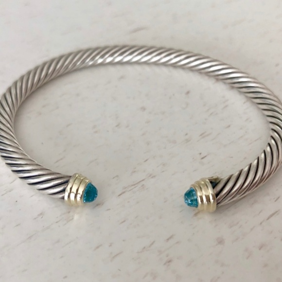 David Yurman Blue Topaz Cable Classics Bracelet - Picture 1 of 1